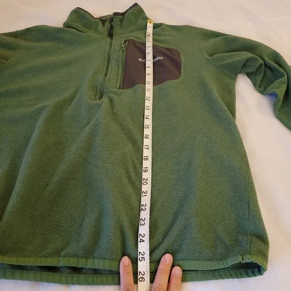 Columbia Men's Half Zip Sweater Top Omni-wick Pullover Long Sleeve Green L - Picture 12 of 12